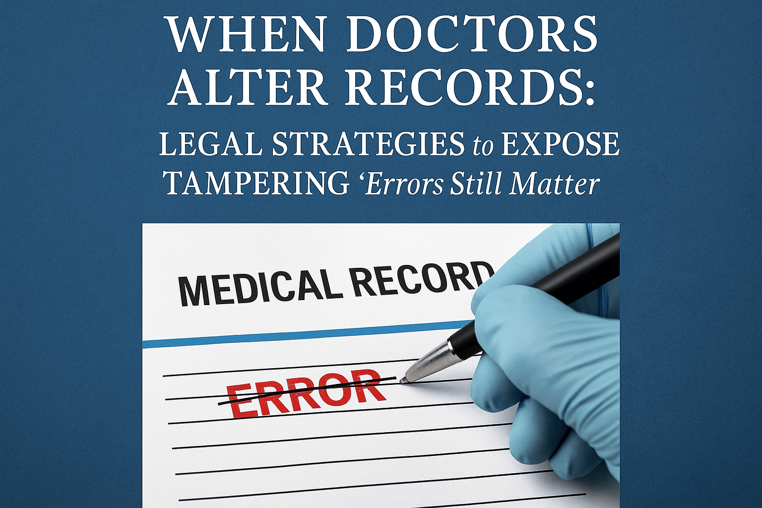 When Doctors Alter Records: Legal Strategies to Expose Tampering